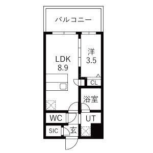 スプランディッド玉造の間取り図