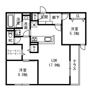D-residence西野B棟の間取り図