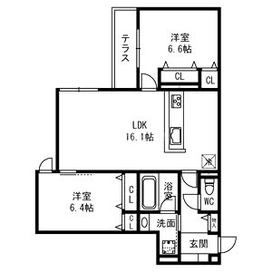 D-residence西野B棟の間取り図