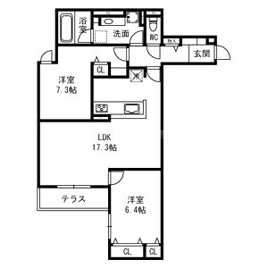 D-residence西野B棟の間取り図