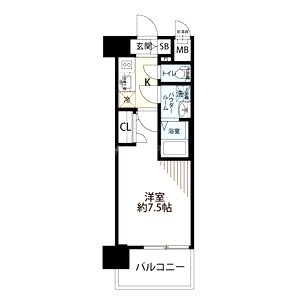 レジュールアッシュ神戸湊川公園の間取り図