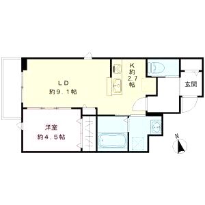 オリビア苦楽園の間取り図
