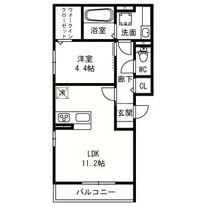 エストドミール東中浜 住居の間取り図