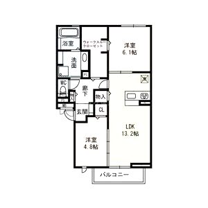 サニープレイス A棟 Aの間取り図
