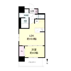 エス・キュート南森町の間取り図