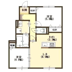 maison F B棟の間取り図