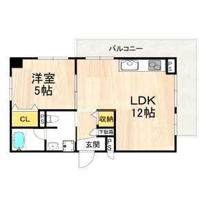 フェルザ今宮戎(旧:Krehl難波南)の間取り図