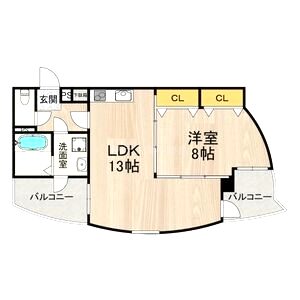 フェルザ今宮戎(旧:Krehl難波南)の間取り図
