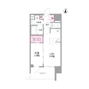 シーズンフラッツ中崎の間取り図