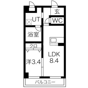ドメールセプトエトワール椥辻の間取り図
