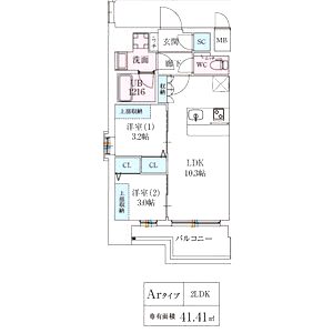 スプランディッド弁天町WESTの間取り図