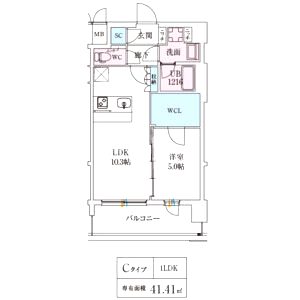 スプランディッド弁天町WESTの間取り図