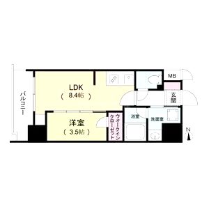 ルネフラッツ松屋町駅前の間取り図