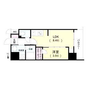 ルネフラッツ松屋町駅前の間取り図