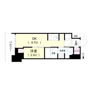 ルネフラッツ松屋町駅前の間取り図