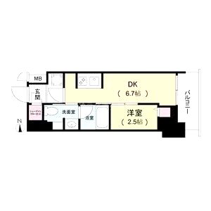 ルネフラッツ松屋町駅前の間取り図
