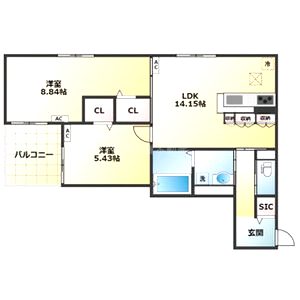 Peaceful is 南田辺の間取り図