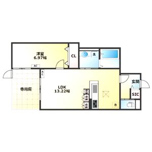 Peaceful is 南田辺の間取り図