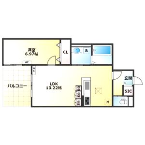 Peaceful is 南田辺の間取り図