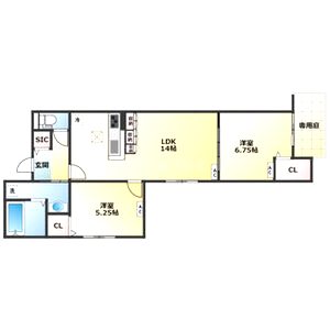 Peaceful is 南田辺の間取り図