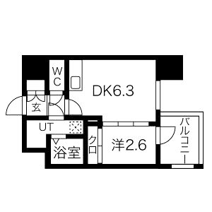 エスグランデ難波グランツ(旧:ミラージュパレス難波グランツ)の間取り図