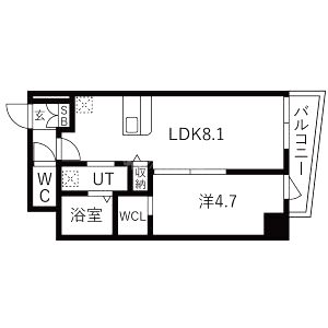 レオンコンフォート難波アッシュの間取り図