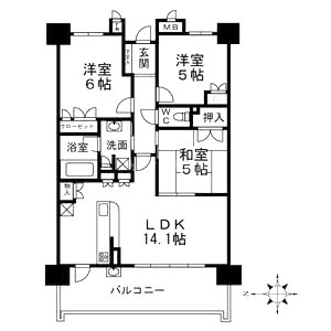 セイワパレスレジデンス御影の間取り図