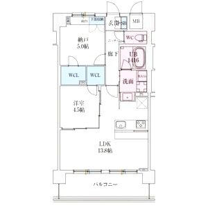 スプランディッド難波Vの間取り図