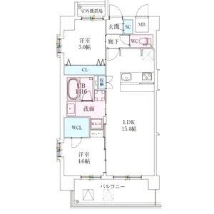 スプランディッド難波Vの間取り図