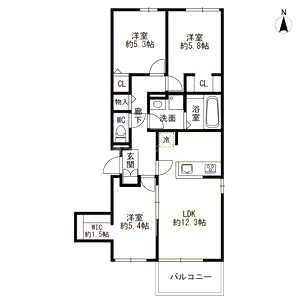 (仮称)尼崎市東園田町3丁目共同住宅の間取り図