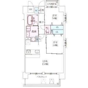 スプランディッド難波VIの間取り図