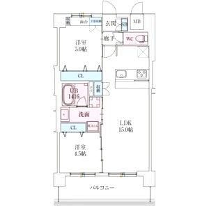 スプランディッド難波VIの間取り図