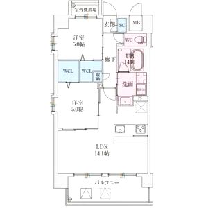 スプランディッド難波VIの間取り図