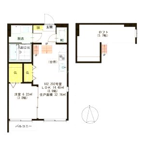 ハーモニーテラス東中浜の間取り図