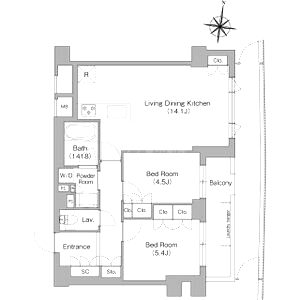 ミレーネ神戸住吉本町の間取り図