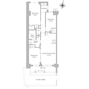 ミレーネ神戸住吉本町の間取り図