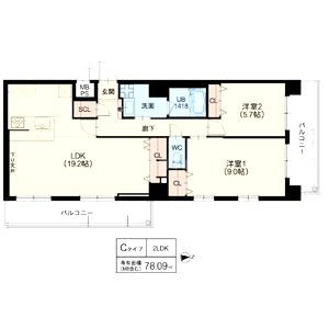 スプランディッド茨木天王の間取り図