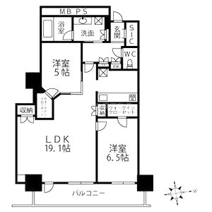 阿波座ライズタワーズ フラッグ46の間取り図
