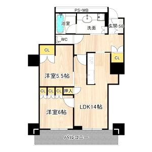 阿波座ライズタワーズ フラッグ46の間取り図