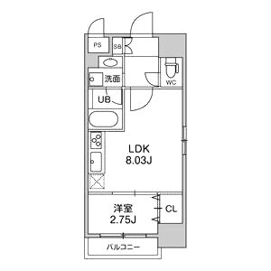 Fortuney江坂IIの間取り図