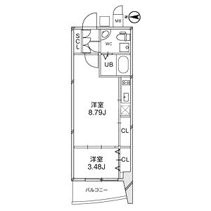 URBAN FLATS江坂の間取り図