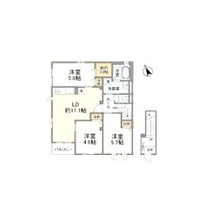 北桜塚レジデンスの間取り図