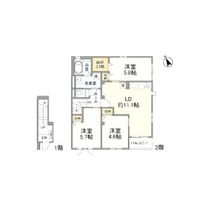 北桜塚レジデンスの間取り図