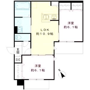 Jardin vert(ジャルダンヴェール)の間取り図