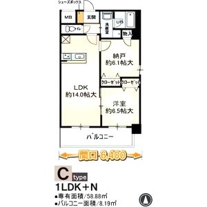 デセンテ北梅田の間取り図