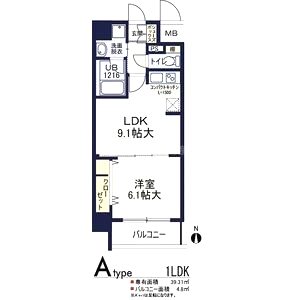 ソラージュ茨木の間取り図