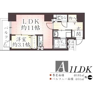 アーベル更紗北堀江の間取り図