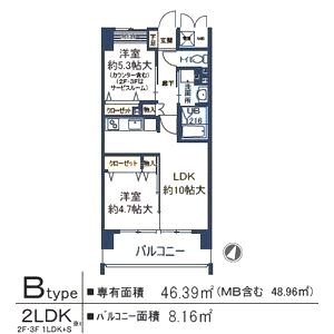 ルチューレ西梅田の間取り図