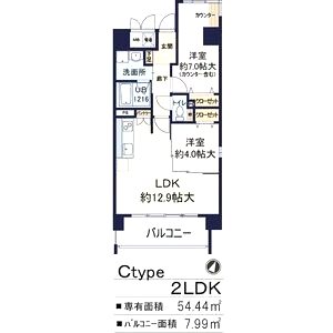 ルチューレ西梅田の間取り図
