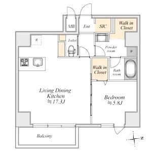 GLAM STELLA松屋町の間取り図